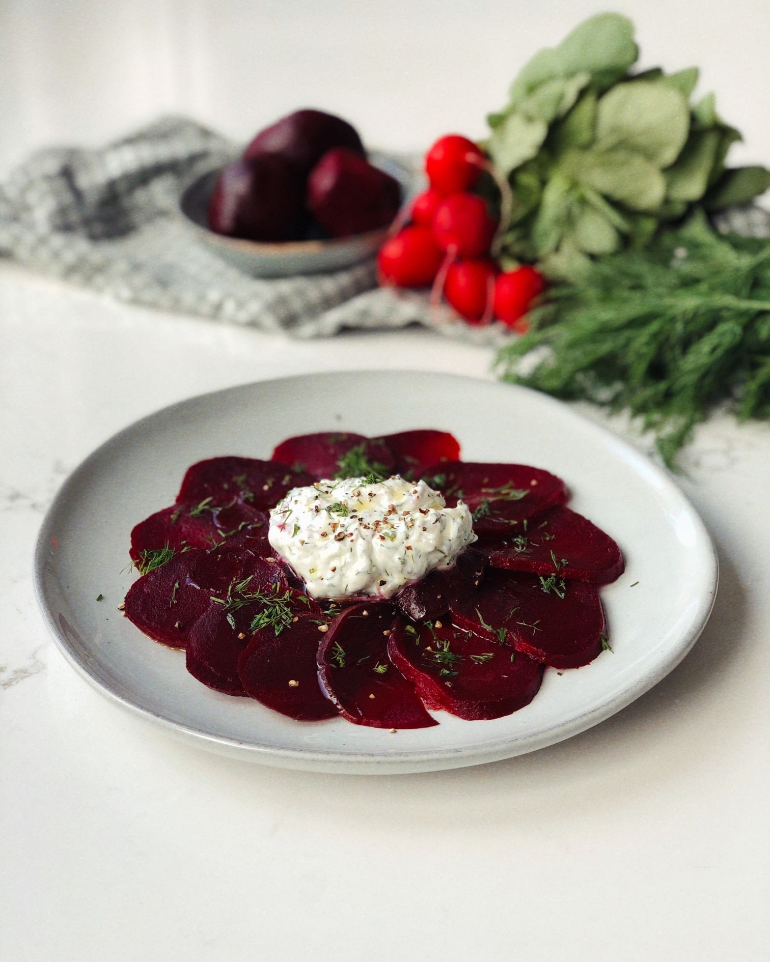 Carpaccio De Betteraves Et Sa Crème à L’aneth - Les Délices De Margaux